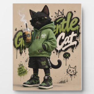 Zachte Kat, Stedelijke Streetwear Zwarte Kat Masco Fotoplaat
