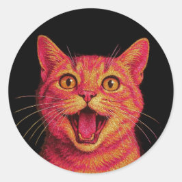 Zachte kat stickers. ronde sticker