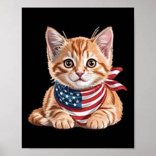 Zachte kat zomer vlag ons gedenkdag poster