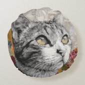 Zachte Katten Rond Kussen (Achterkant)
