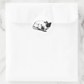 Zachte katten slaap, winter editie ronde sticker (Tas)