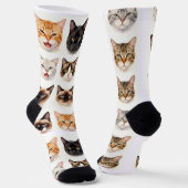 Zachte Kattenpatroonsokken – Grappig Kattenliefheb Sokken (Gebogen)