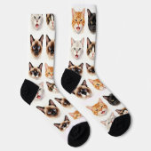 Zachte Kattenpatroonsokken – Grappig Kattenliefheb Sokken (Rechts)