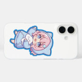 Zachte Kawaii Anime Meisje Sticker Case-Mate iPhone Case (Achterkant (horizontaal))