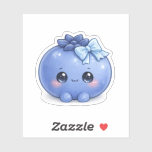 Zachte Kawaii Bosbes Vinyl Sticker