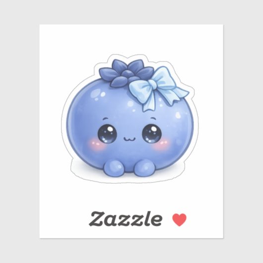 Zachte Kawaii Bosbes Vinyl Sticker (Vel)