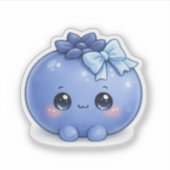 Zachte Kawaii Bosbes Vinyl Sticker (Voorkant)