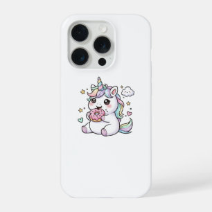 Zachte Kawaii Eenhoorn Donut Phonehoes iPhone 15 Pro Case