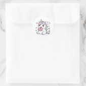 Zachte Kawaii Eenhoorn Eet Donut Sticker (Tas)