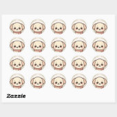 Zachte Kawaii Hondenkop Sticker (Vel)