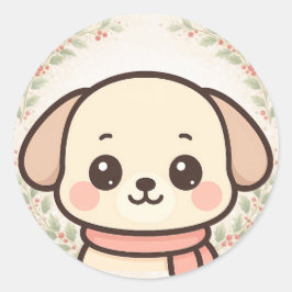 Zachte Kawaii Hondenkop Sticker