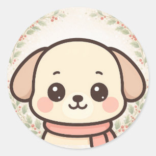 Zachte Kawaii Hondenkop Sticker