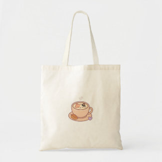 Zachte Kawaii Kat Koffiekop Totetas Tote Bag