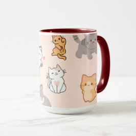 Zachte Kawaii Kat Patroon Mok