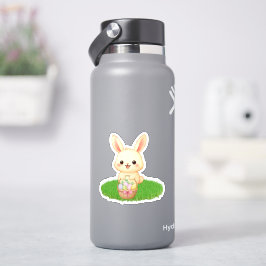 Zachte Kawaii Konijn met Pasen Eieren Sticker
