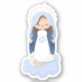 Zachte Kawaii Maagd Maria Sticker
