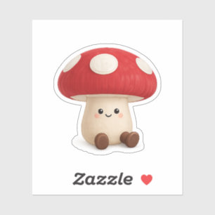 Zachte Kawaii Paddenstoelen Vinyl Sticker