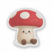 Zachte Kawaii Paddenstoelen Vinyl Sticker (Voorkant)