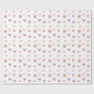 Zachte Kawaii Pastel Strikken Konijn Vlinder Hart Cadeaupapier
