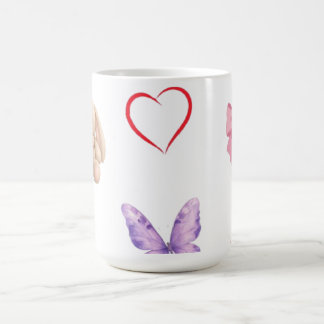 Zachte Kawaii Pastel Strikken Konijn Vlinder Hart Koffiemok