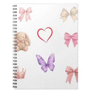 Zachte Kawaii Pastel Strikken Konijn Vlinder Hart Notitieboek