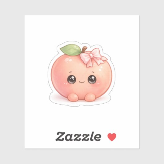 Zachte Kawaii Perzik Sticker (Vel)