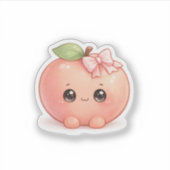 Zachte Kawaii Perzik Sticker (Voorkant)