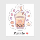 Zachte Kawaii Pompoen Spice Boba Sticker (Vel)