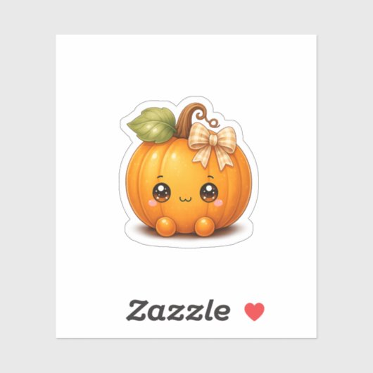 Zachte Kawaii Pompoen Sticker (Vel)