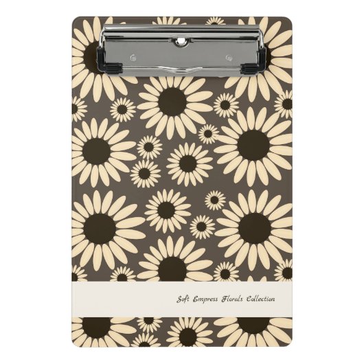 Zachte Keizerin Bloemen Bruin Mini Klembord (Voorkant)