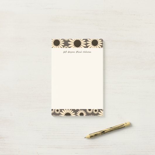 Zachte Keizerin Bloemen Bruin Post-it® Notes (Op bureau)