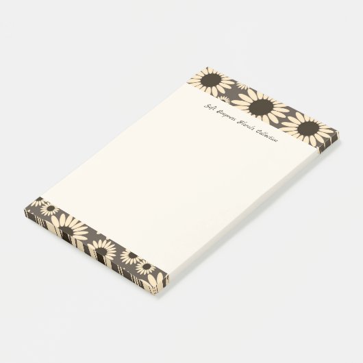 Zachte Keizerin Bloemen Bruin Post-it® Notes (Schuin)