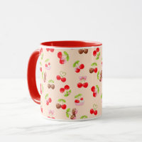Zachte Kersen Dessert Patroon Zoete Esthetische On