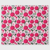 Zachte Kersen Patroon, Glanzende Kawaii Fruit Cadeaupapier (Vlak)