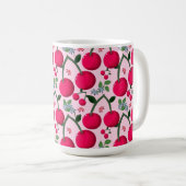 Zachte Kersen Patroon, Glanzende Kawaii Fruit Koffiemok (Voorkant rechts)