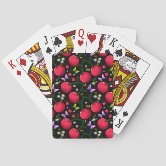 Zachte Kersen Vlinder Patroon, Glanzend Kawaii Fru Pokerkaarten (Achterkant)