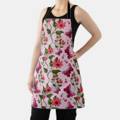 Zachte Kersen Vlinder Patroon, Glanzend Kawaii Fru Schort (Insitu)