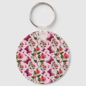 Zachte Kersen Vlinder Patroon, Glanzend Kawaii Fru Sleutelhanger (Voorkant)