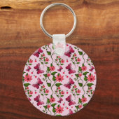 Zachte Kersen Vlinder Patroon, Glanzend Kawaii Fru Sleutelhanger (Voorkant)