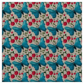 Zachte Kersen Vlinder Patroon, Glanzend Kawaii Fru Stof (Swatch)