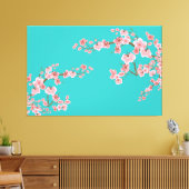Zachte Kersenbloesem Aquarellen Canvas Afdruk (Insitu (Woonkamer))