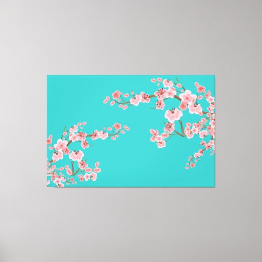 Zachte Kersenbloesem Aquarellen Canvas Afdruk (Voorkant)