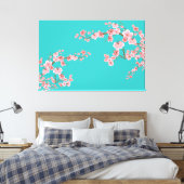 Zachte Kersenbloesem Aquarellen Canvas Afdruk (Insitu (Slaapkamer))