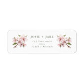 Zachte kersenbloesem roze bloesem adres etiket (Voorkant)