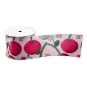 Zachte Kersenpatroon, Glanzende Kawaii Fruit Satijnen Lint (Spoel)