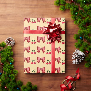 Zachte Kersenslus Naadloos Patroon Roze Esthetiek  Cadeaupapier
