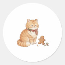Zachte Kerst Gingerbread Kat Sticker