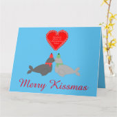 Zachte Kerst Kus Robben Op Maat Echtgenoot Kaart (Gele Bloem)