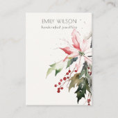 Zachte Kerst Poinsettia Blank Sieraden Display Visitekaartje (Voorkant)