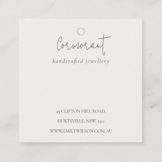 Zachte Kerstboom Huis Sneeuw Oorbel Stud Houder Vierkante Visitekaartje (Achterkant)